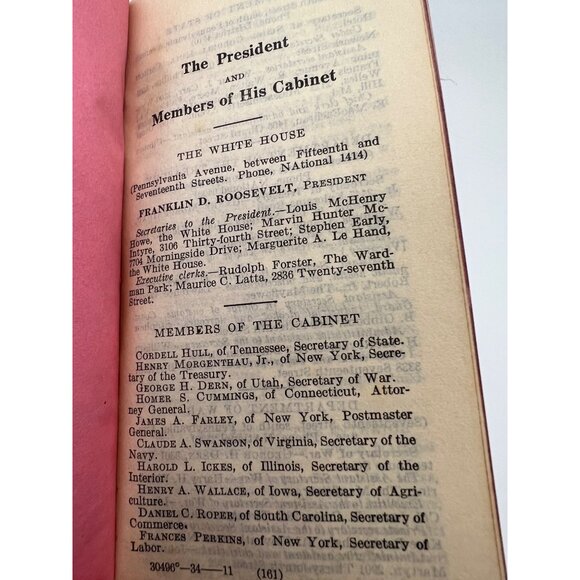 1934 Vest Pocket Congressional Directory Book 73rd Congress United States - Picture 7 of 7